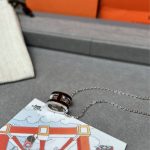 Hermes Mini Pop H Pendant Necklace Black And Silver - Image 6