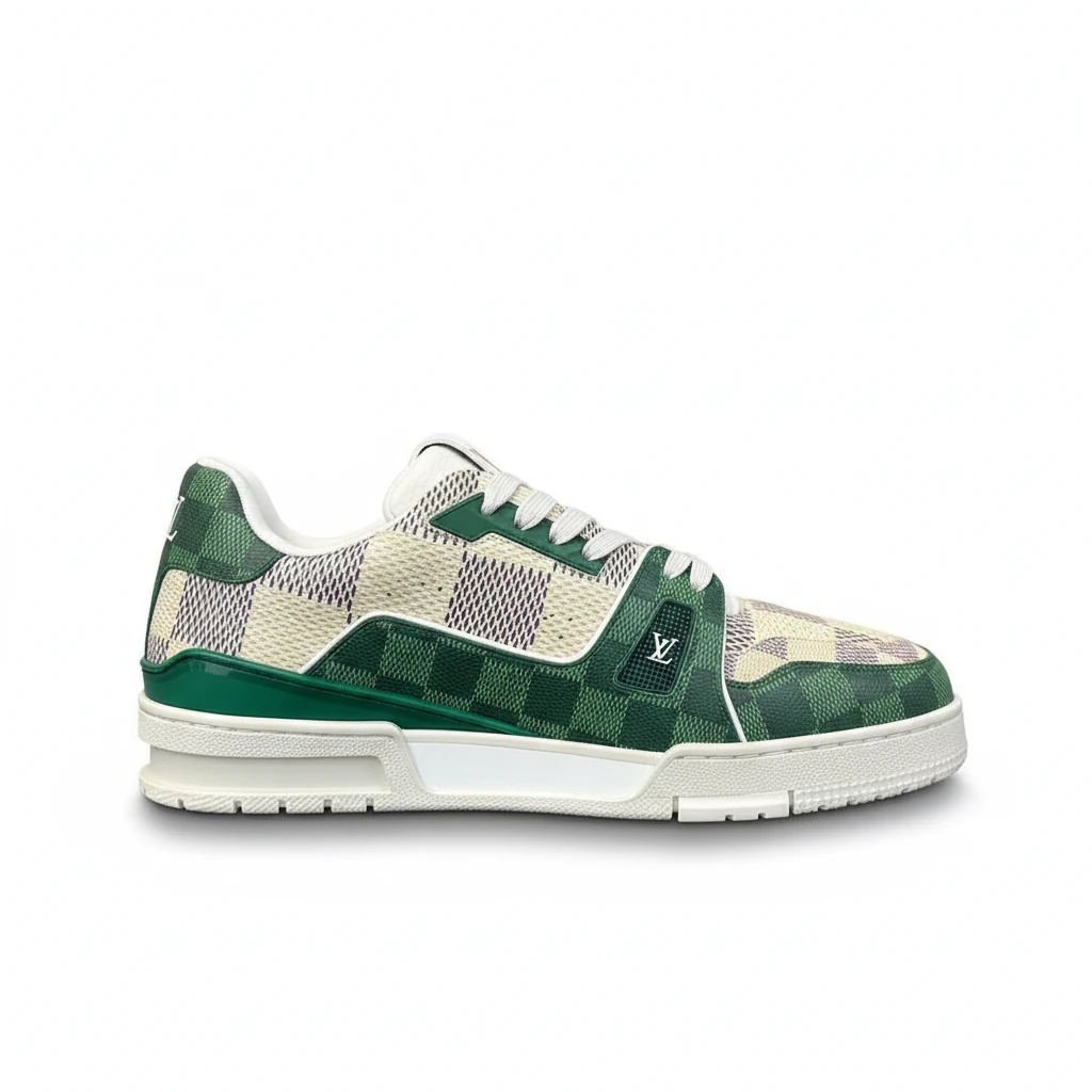 148223-louis-vuitton-lv-trainer-54-damier-green-sneaker-5-side90view Louis Vuitton LV Trainer 54 Damier Green Sneaker - Image 1