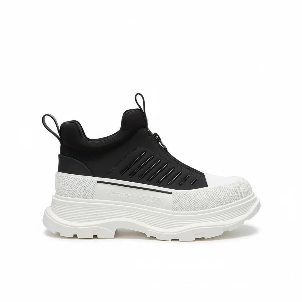 148243-alexander-mcqueen-tread-sole-zip-sneaker-5-side90view Alexander McQueen Tread Sole Zip Sneaker - Image 1