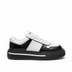 Prada Leather Fashion Sneakers Black White