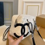 Chanel Cambon Bowler Bag Quilted Leather White And Black 26Cm - Image 10
