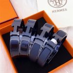 Hermes Mini Clic Anchor Chain Bracelet Black H703203fk01t4 - Image 4