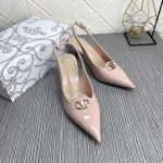 Valentino Vlogo The Bold Edition Slingback Pumps In Patent Leather 60Mm In Beige Rose - Image 4