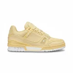 Louis Vuitton LV Trainer Grained Calf Leather Yellow Best Quality