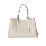 Gucci Gg Emblem Large Tote Bag Beige And White Coated Fabric 38cm 815213 Fad6l 9641