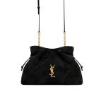 Saint Laurent Jamie Shoulder Pouch In Suede Black 26Cm