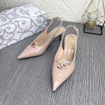 Valentino Vlogo The Bold Edition Slingback Pumps In Patent Leather 60Mm In Beige Rose - Image 8