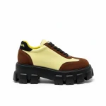 Prada thick-sole genuine leather shoes for couples