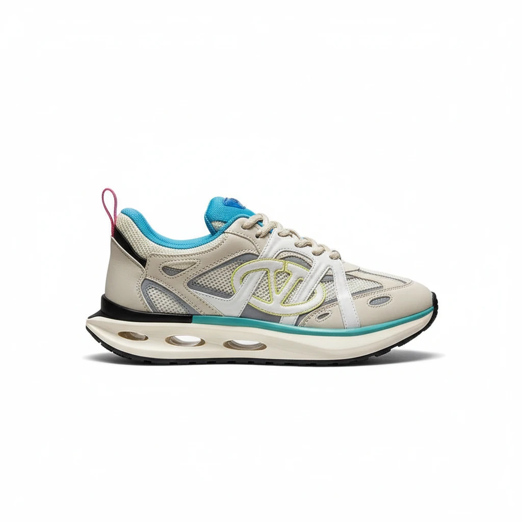 153100-valentino-vlogo-easyjog-low-top-sneaker-in-calfskin-and-fabric-5-side90view VALENTINO VLOGO EASYJOG LOW-TOP SNEAKER IN CALFSKIN AND FABRIC - Image 1