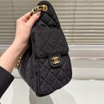 Chanel 25 Small Handbag Washed Denim Black 26cm AS5293 B20520 U0725 - Image 9