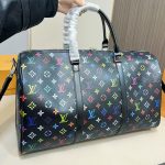 Louis Vuitton X Takashi Murakami Keepall Bandoulière 50 Multicolored Black 50Cm M13745 - Image 5