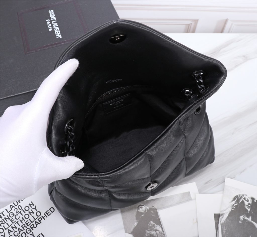 Saint Laurent Puffer Small Chain Bag In Quilted Black Noir 5774761El081000 - Image 8