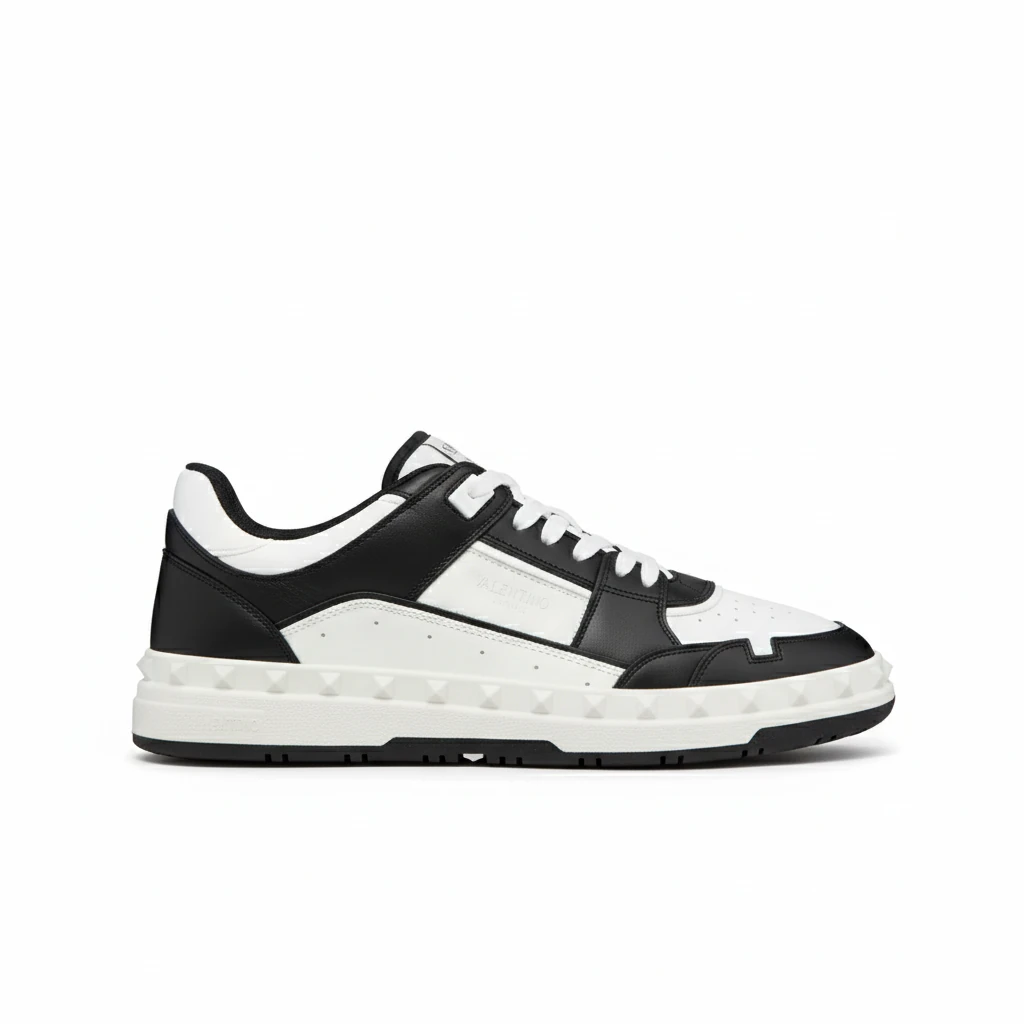 158538-valentino-freedots-low-top-sneaker-in-calfskin-5-side90view VALENTINO FREEDOTS LOW-TOP SNEAKER IN CALFSKIN - Image 1
