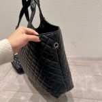 Saint Laurent Icare Shopping Bag In Quilted Silver Hardware Black 40Cm - Image 4