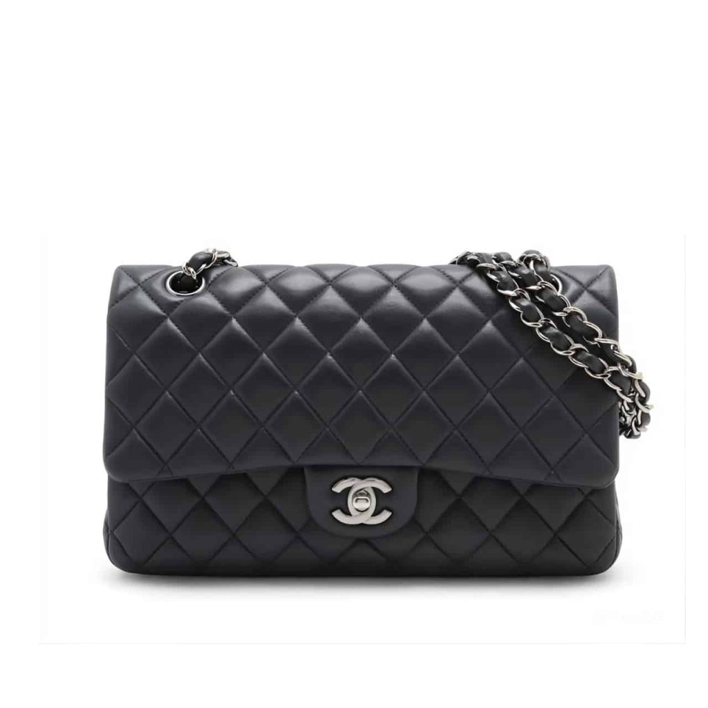 Chanel Medium Classic Flap Bag Silver Hardware Black 25Cm A01113 Y01480 94305 - Image 2