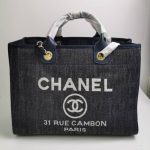 Chanel Medium Deauville Canvas Tote Blue 38Cm - Image 3