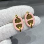 Hermes Mini Maillon Earrings Light Pink - Image 4