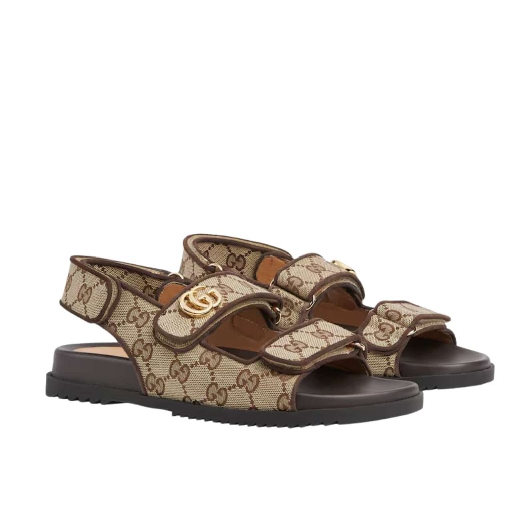 Gucci Double G Sandal Beige And Ebony 771575 G1730 9755 - Image 2