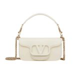 Valentino Garavani Locò Shoulder Bag In Ivory 27cm