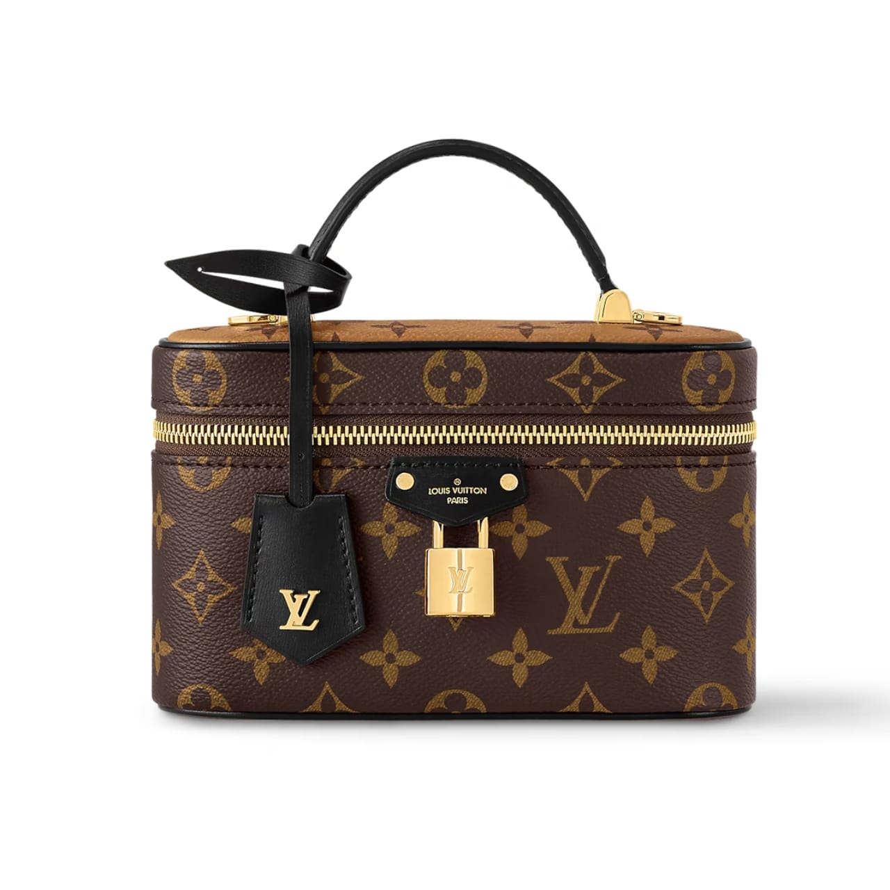 17-2-1.jpg Louis Vuitton Vanity Chain Pouch Monogram Reverse Canvas Brown 19Cm M47125 - Image 1