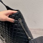 Saint Laurent Icare Shopping Bag In Quilted Silver Hardware Black 40Cm - Image 6