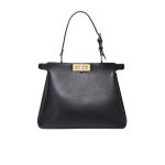 Fendi Peekaboo Soft Medium Leather Bag Black 33Cm