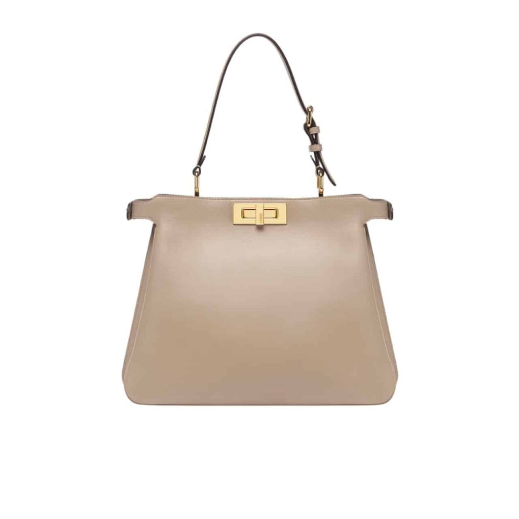 Fendi Peekaboo Soft Medium Leather Bag Dove Grey 33Cm - Image 2