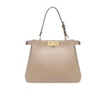 Fendi Peekaboo Soft Medium Leather Bag Dove Grey 33Cm