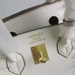 Hermes Birkin 30 Niloticus Himalaya Blanc Finish Gold Kelly 30Cm - Image 5