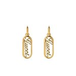 Gucci Hoop Earrings With Gucci Lettering Gold 796874 I4600 8005