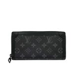 Louis Vuitton Long Wallet Monogram Eclipse Trunk Zippy Black 19Cm M80558