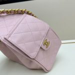 Chanel 25 Small Handbag Grained And Gold Tone Metal Light Pink 26cm AS5293 B20304 NAGEO - Image 6