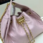 Chanel 25 Small Handbag Grained And Gold Tone Metal Light Pink 26cm AS5293 B20304 NAGEO - Image 7