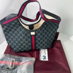 Gucci Giglio Small Tote Bag Blue And White GG Denim 25cm 860845 FAFRW 8864 - Image 5