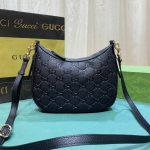 Gucci Gg Emblem Small Shoulder Bag Black 23Cm 815409 Aaeem 1000 - Image 4