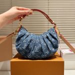 Louis Vuitton Pochette Valley Bag Denim Blue 21Cm M13571 - Image 3