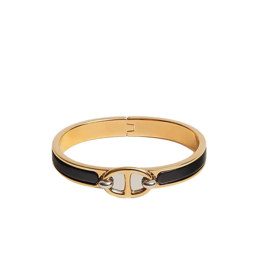 Hermes Mini Clic Chaine D'ancre Bracelet Gold Tone With Black H209000fv01pm - Image 2