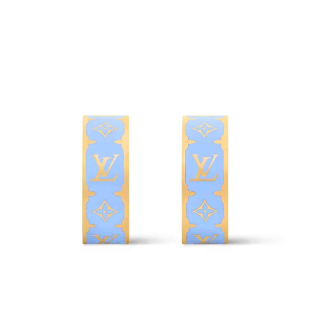 Louis Vuitton Nanogram Enamel Earrings Blue M01832 - Image 2
