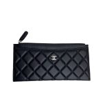 Chanel Classic Zip Pouch Wallet Black 22cm