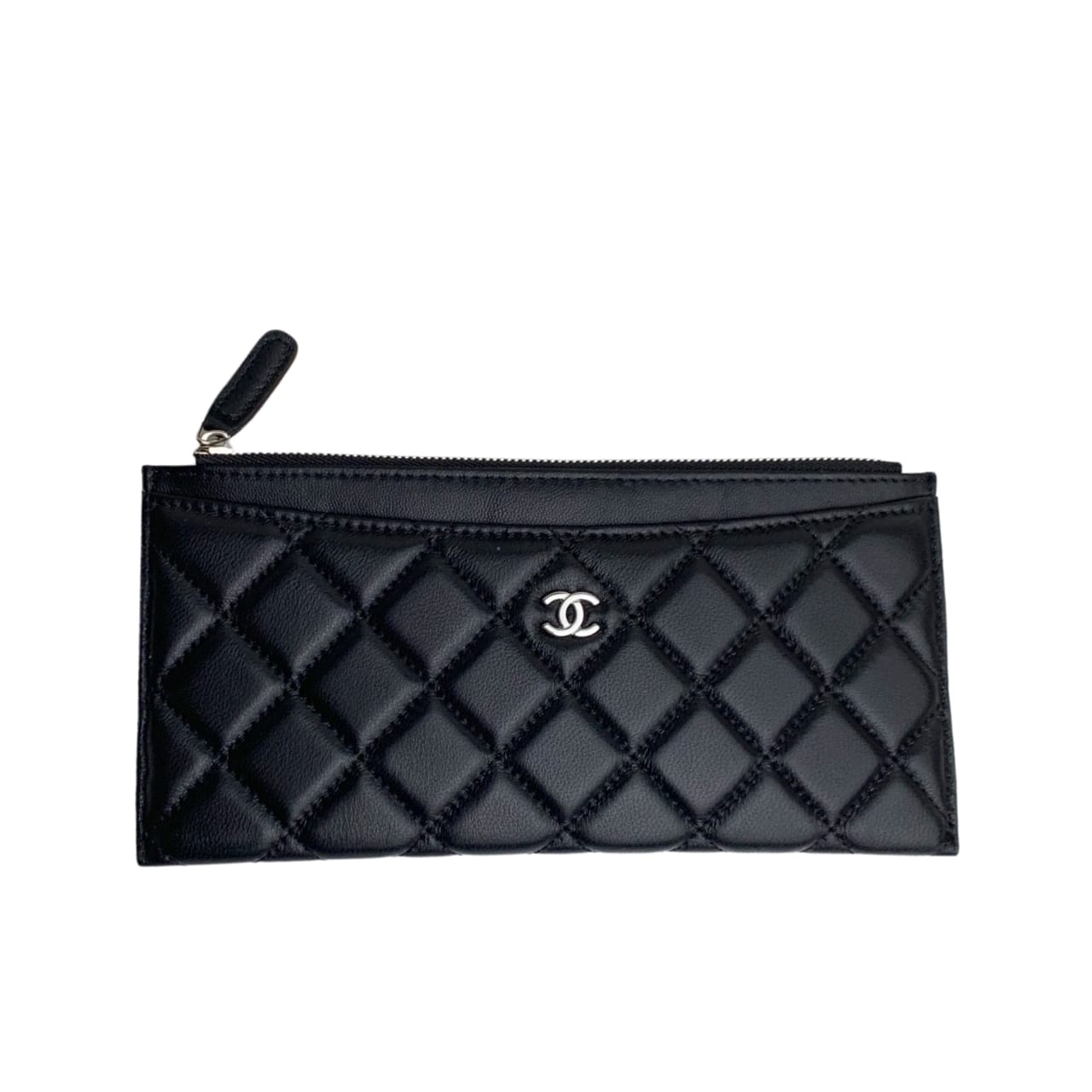 184-3-1.jpg Chanel Classic Zip Pouch Wallet Black 22cm - Image 1