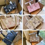 Louis Vuitton Onthego East West Bag Pink White 25cm - Image 4