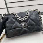 Chanel 19 Series Classic Double C Logo Silver Turn Buckle Black 31cm - Image 4