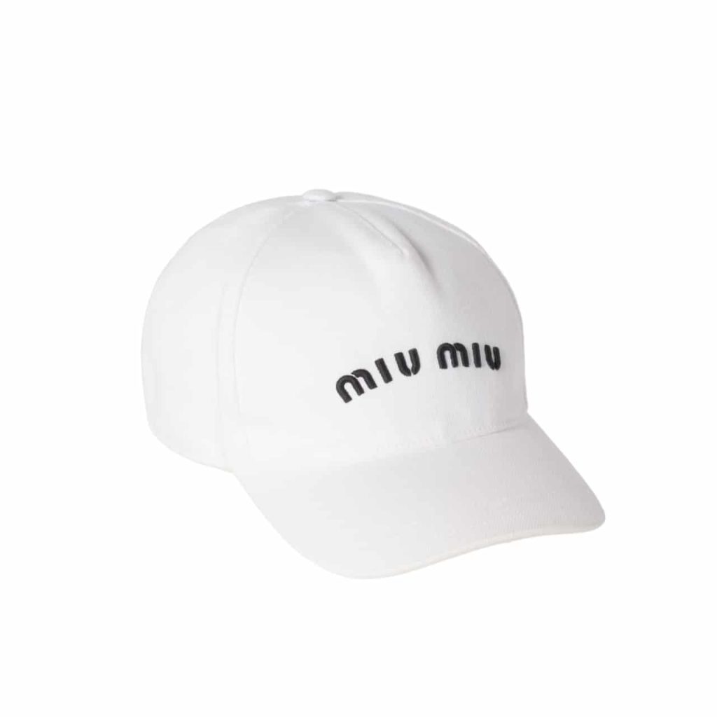 Miumiu Drill Baseball Cap White 5hc179 2dxi F0964 - Image 2
