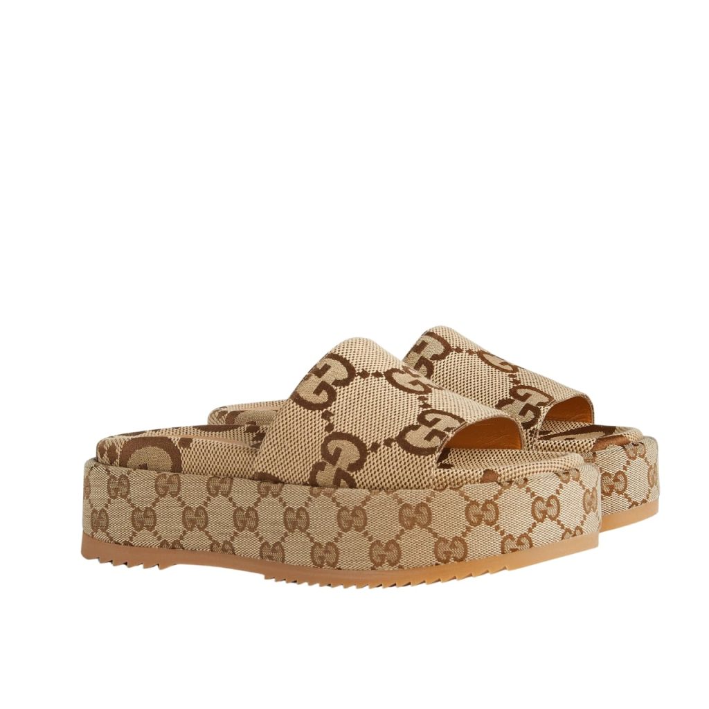 Gucci Women’S Platform Slide Sandal Camel 623212 Uko00 2580 - Image 2