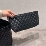 Saint Laurent Icare Shopping Bag In Quilted Silver Hardware Black 40Cm - Image 7
