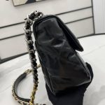 Chanel 19 Series Classic Double C Logo Silver Turn Buckle Black 31cm - Image 7