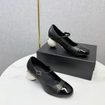 Chanel Mary Janes Patent And Imitation Pearls Black G46775 B22202 94305 - Image 5