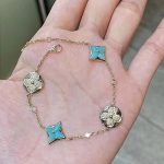 Louis Vuitton Color Blossom Bb Bracelet Gold Tone With Blue Q05979 - Image 6