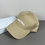 Miumiu Drill Baseball Cap Beige 5hc179 Adxi F011p - Image 4