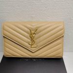 Saint Laurent Classic Cassandre Grain De Poudre Chain Wallet Beige 22cm 377828BOW012721 - Image 4